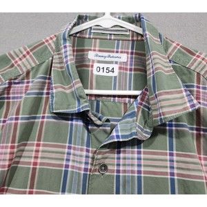 Tommy Bahama Shirt Mens Shirt XL Multicolor Plaid Long Sleeve